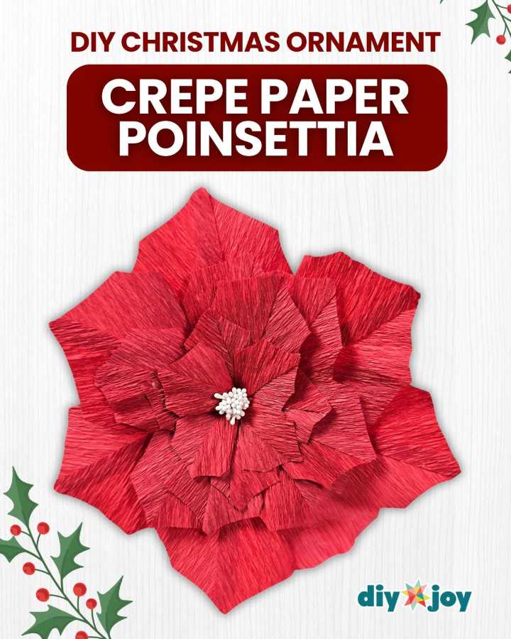 DIY Christmas Ornament | Crepe Paper Poinsettia