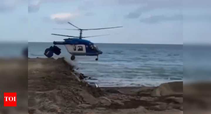 Russian helicopter breaks in two; struggles mid-air before crashing — video