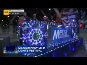 Mag Mile Lights Parade: Metra's Winter Wonderland float