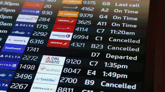 More than 700 flights nationwide canceled Saturday