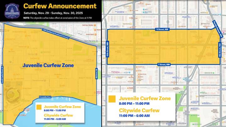 DC Police declare juvenile curfew zones in Navy Yard, U Street