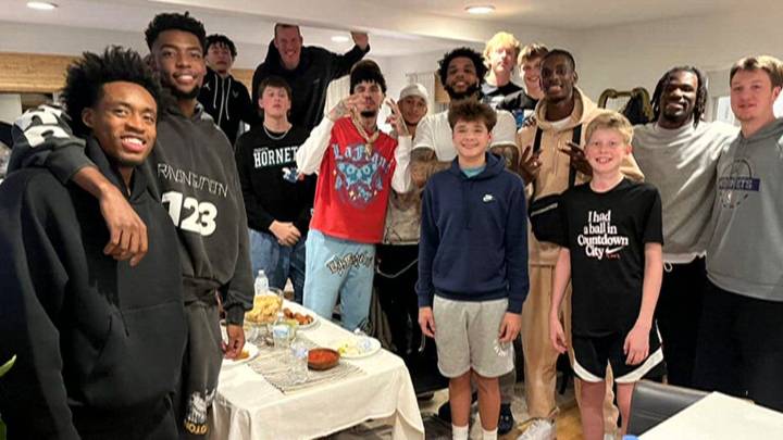A family invited their NBA son to dinner. The whole team showed up