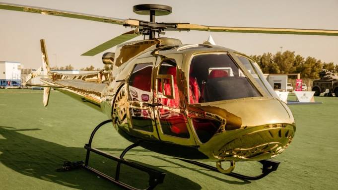Sprayground's Gold Chopper Was the Star at the 2025 Dubai Airshow