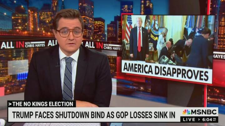 Chris Hayes Marvels at Photo of Trump Looking ‘Annoyed’ After Man Passes Out