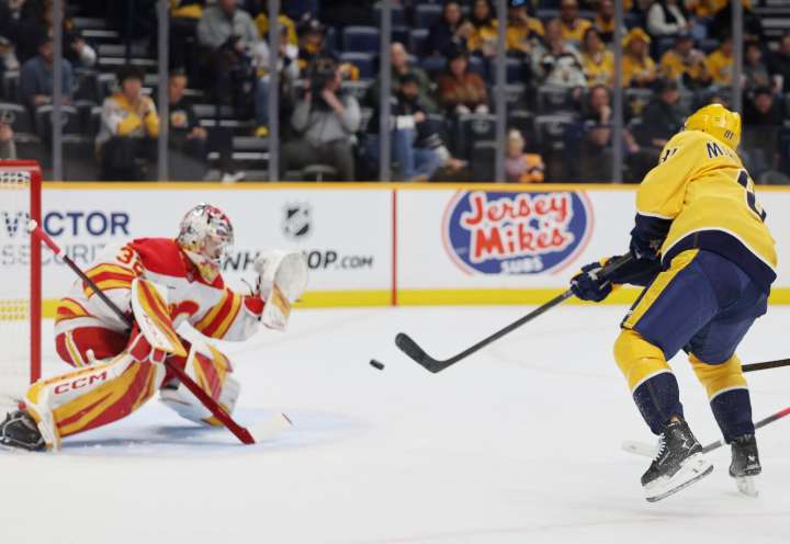 Predators strike for three in first, hold off Flames’ rally - The Rink Live | Coverage of youth, junior, high school and college hockey
