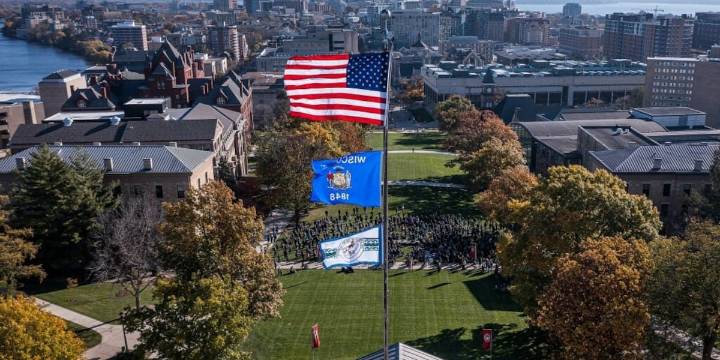 November 5, 2021 - UW-Madison raises Ho-Chunk Nation flag at Bascom Hall for first time