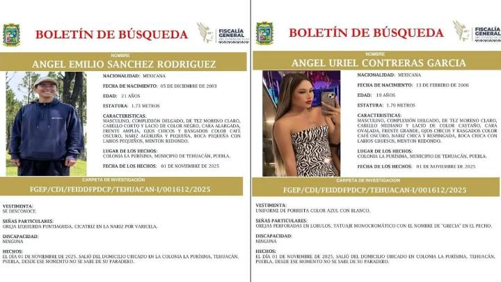 Desaparecen dos jóvenes en Tehuacán, uno de ellos es una mujer transexual conocida como Grecia