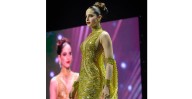 Vestido dorado de Fátima Bosch en Miss Universo, obra de talento de Tingambato, Michoacán