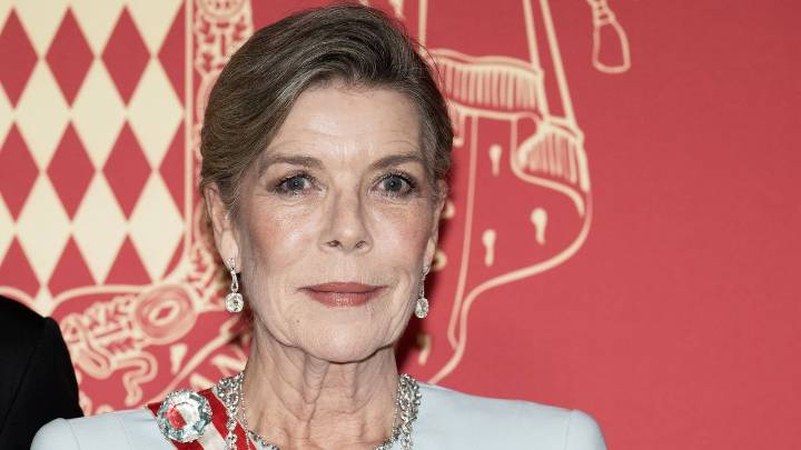 Princess Caroline of Hanover is resplendent in her grandmother's diamond earrings at Monaco's National Day gala