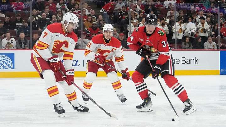 Connor Bedard scores 3 times as the Blackhawks beat the Flames 5