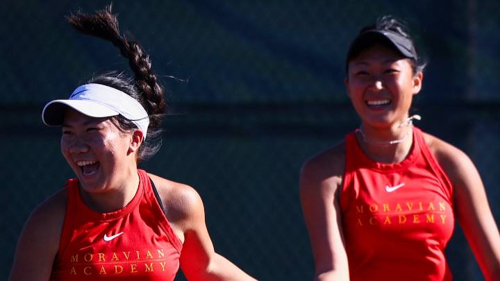 Moravian Academy girls tennis’ Li, Guo reach medal stand in state doubles tournament