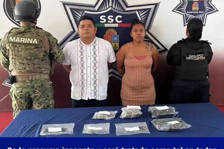 Detienen a dos personas por presunto narcomenudeo en la Supermanzana 227 de Cancún