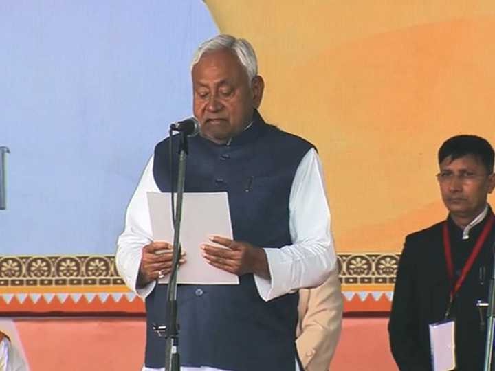 JDU chief Nitish Kumar takes oath as Chief Minister