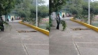 ¿México o IA?: Hombre ahuyenta a un cocodrilo que salió de laguna de Isla, en Veracruz
