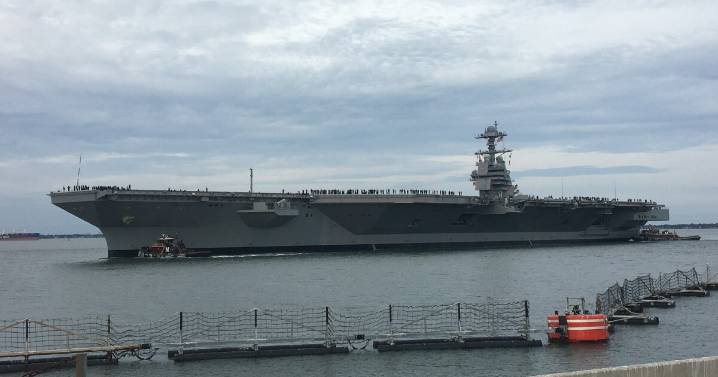 USS Gerald R. Ford nears Venezuela in flex of American military power
