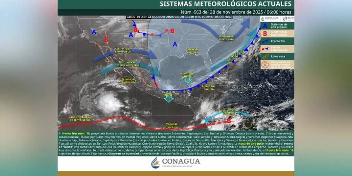 Sigue el frente frío 16 provocando lluvias, nieblas y riesgo de heladas en gran parte de Oaxaca