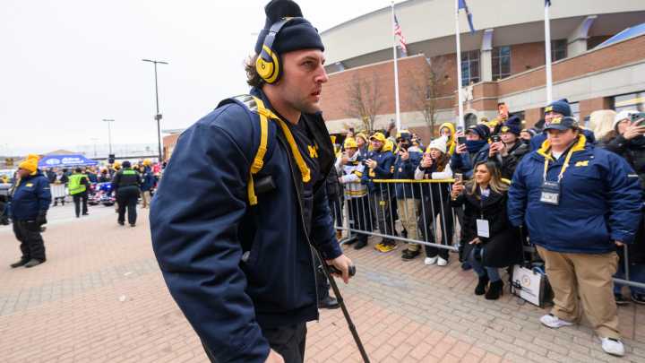 Michigan's Max Bredeson will try to play vs. Ohio State