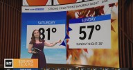 Strong cold front Saturday night will drop temperatures into the 30s in North Texas