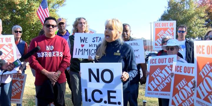 Dozens protest Border Patrol’s Charlotte operation outside local Home Depot