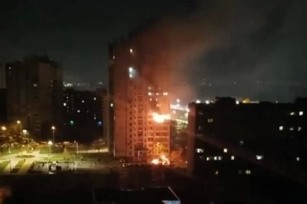 Deja ataque ruso a Kiev 11 heridos y varios incendios