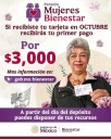 Inicia pago para nuevas beneficiarias de la Pensión Mujeres Bienestar