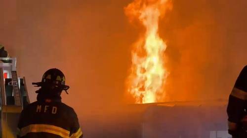 Fire Tears through bagel shop in Franklin Square on Long Island