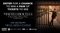 Enter to win tickets to see Matteo Bocelli at the Mesa Arts Center