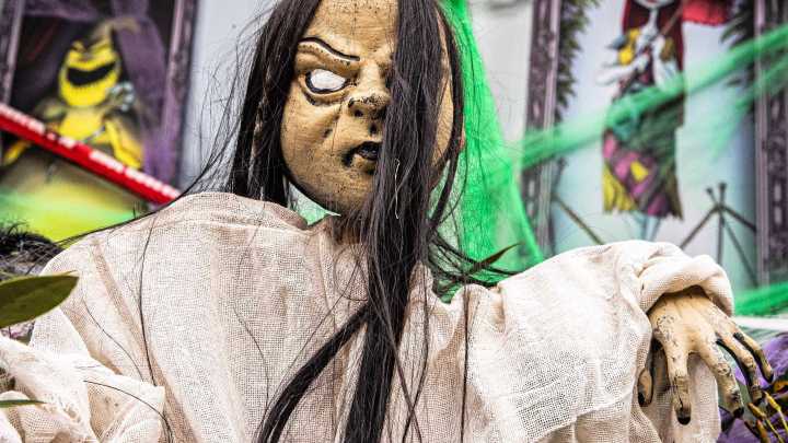 See some of the Halloween decorations at houses in Holly Oak