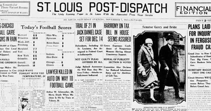 See the Nov. 7, 1925, front page: Trial of 21 in Jack Daniel case set for Dec. 14