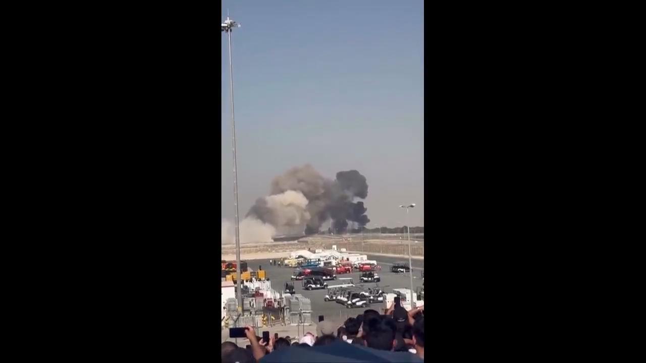 Video shows fireball and smoke as Indian fighter jet crashes at Dubai Air show