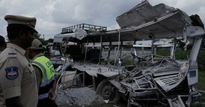 Truck rams into bus in India, killing at least 20
