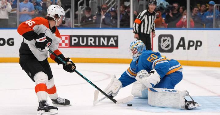 Zegras has 2 goals and assist, gets winner in shootout as Flyers beat Blues 6
