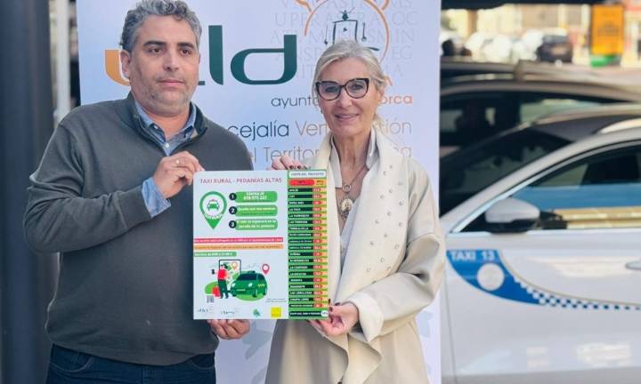 El Ayuntamiento de Lorca amplía el servicio de Taxi Rural a 19 pedanías