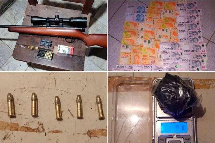 Secuestraron cocaína, marihuana y una carabina en dos allanamientos