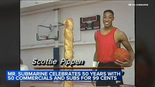 Chicago's Mr. Submarine celebrating 50 years with 50 commercials including Scottie Pippen ad and 99 cent subs