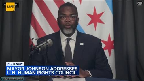 Chicago Mayor Brandon Johnson speaks before UN Human Rights Council