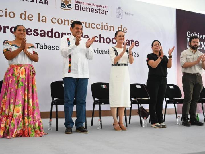 “Somos invencibles pueblo y gobierno”: Sheinbaum durante anuncio de nueva procesadora de cacao en Tabasco