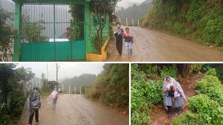 Pese a lluvias y frío la Sierra Negra no fue incluida en suspensión de clases este lunes