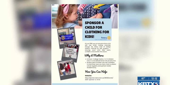 College Station Rotary Club seeking sponsors to help students with a winter shopping spree