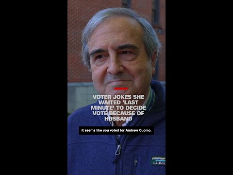 Voter jokes she waited 'last minute' to decide vote because of husband