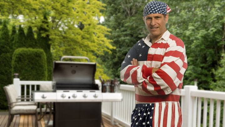 'We Should Honor The American Flag,' Says Man Wearing American Flag Shirt, Pants, Boxers
