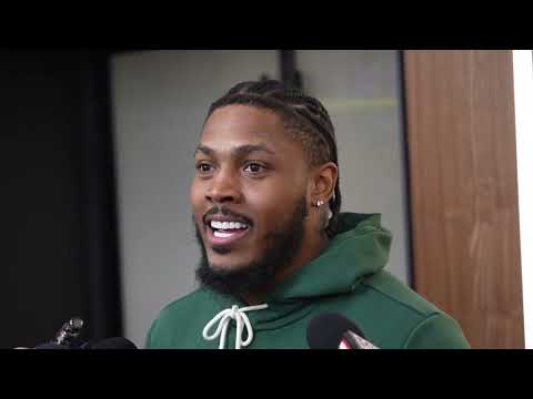 Packers' Josh Jacobs discusses his knee injury, status for Vikings game