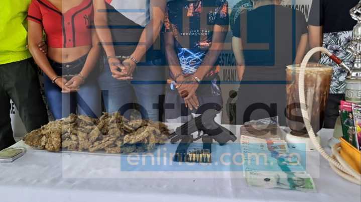 Cinco capturados y la incautación de marihuana dejó allanamiento en Maní