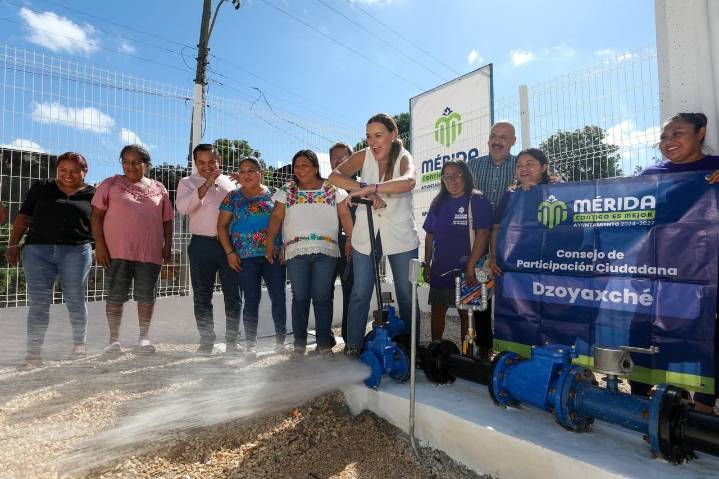 Renovado sistema de agua potable en Dzoyaxché reafirma compromiso de Ceci Patrón con las comisarías