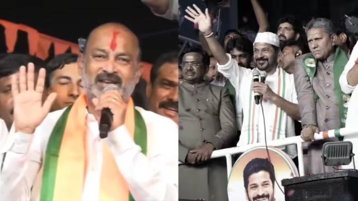 Bandi Sanjay Slams CM Revanth Reddy for wearing a skull cap to get minority votes