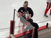 Red Wings’ Gibson returns to practice after upper