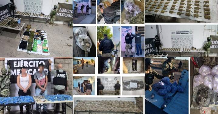 Mesa de Seguridad detiene a 231 personas y decomisa arsenal y droga en operativos por Sonora