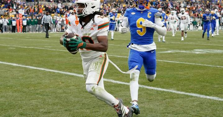 No. 13 Miami races past No. 24 Pitt 38-7 to state its case for a CFP berth