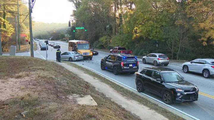 DeKalb County school bus involved in crash on Stewart Mill Road