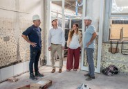 Maximiliano Wesner visitó la Escuela N° 4 donde avanzan importantes obras de infraestructura